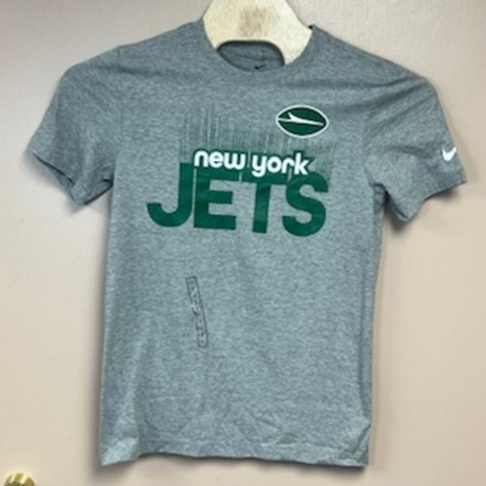 Nike New York Jets NFL‎ Mens Small Gray Graphic T-Shirt N199-06G-72-VVP NEW